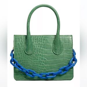 Like Dreams Kenzie Chain Croc Faux Leather Mini Crossbody Bag